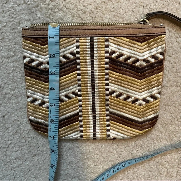 Cynthia Vincent Aztec Print Leather Clutch Purse - Picture 6 of 6